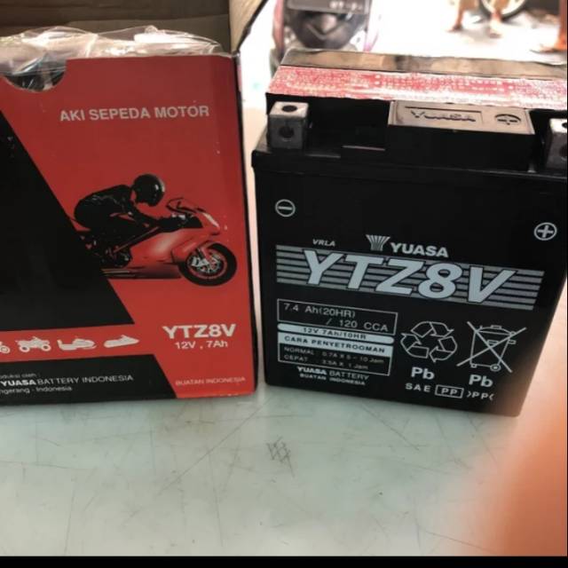 Aki Yuasa untuk r25, mt25, cbr250 tipe ytz8v