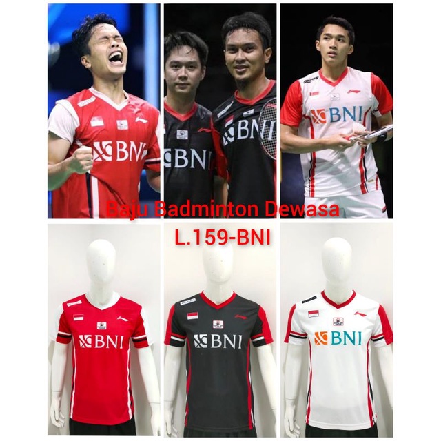 Atasan kaos Badminton,atasan bulutangkis L 159 BNI