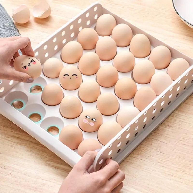 Kotak Telur / Rak Tempat Penyimpanan Telur Rak Telur Plastik 1 Tingkat Egg Box [1KG=4PCS] DD84 COD