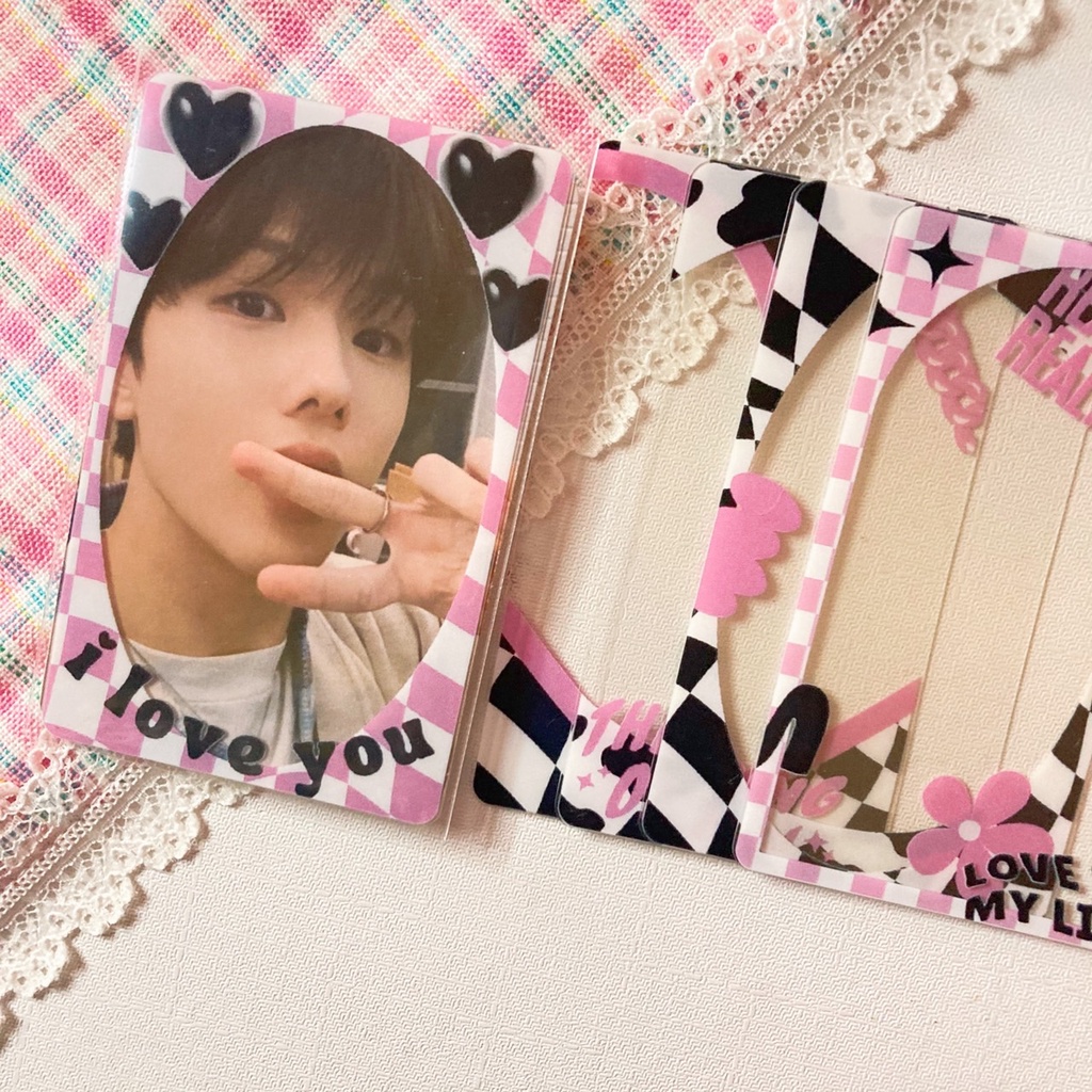 Photocard PC Bingkai Frame Decorasi Deco 5pcs/pack Desain Black Pink Dark Pink KPop