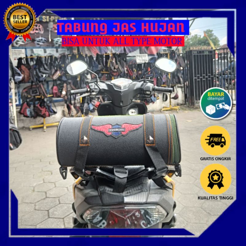 Tabung Tas Jas Hujan (Besar) Jok Bracket/Behel untuk Motor