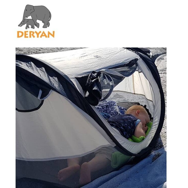 DERYAN TODDLER LUXE SILVER - TRAVEL SLEEPING COT BED / 136X84X62CM