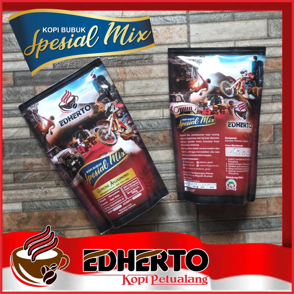 

Kopi Bubuk Spesial Mix 190 gr - EDHERTO Kopi Petualang - 100% Kopi Murni - Spesial Mix Coffee