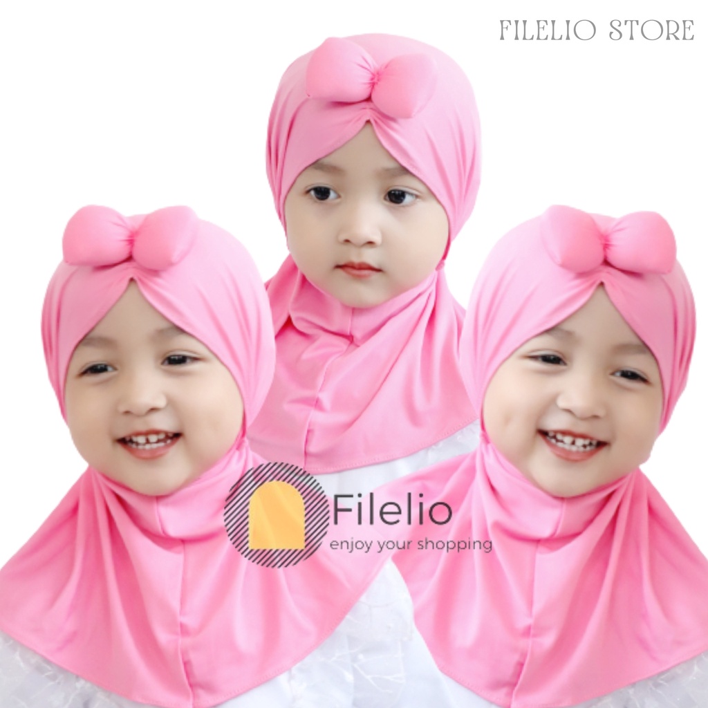 TERMURAH Kerudung Anak Perempan Minie Polos Umur 1-3 Tahun Khimar Anak Kecil Lucu Murah Premium