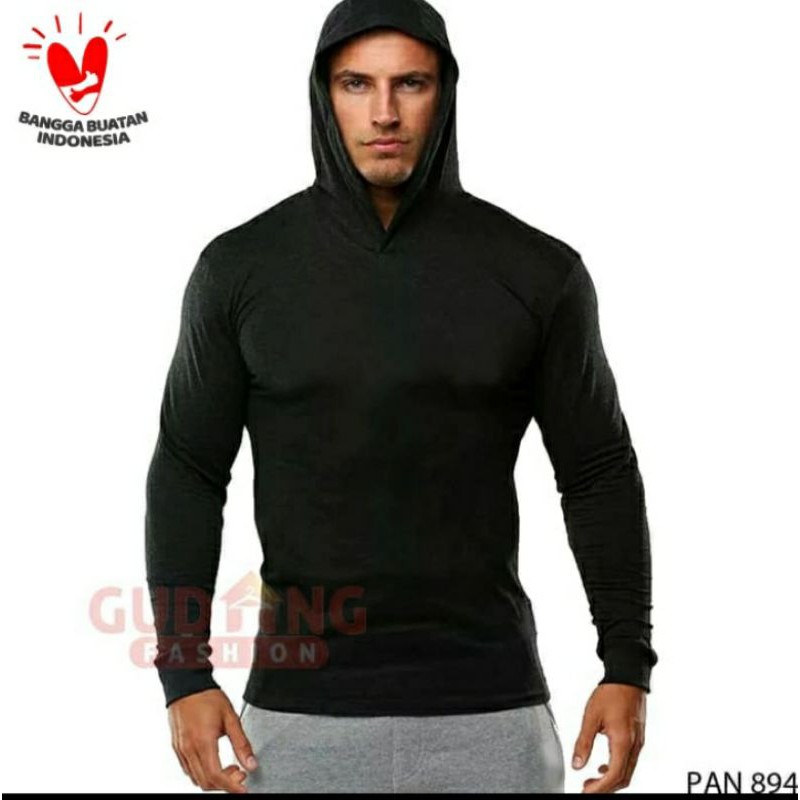 koas pria gym / kaos fitnes gym lengan panjang / kaos hoodie distro