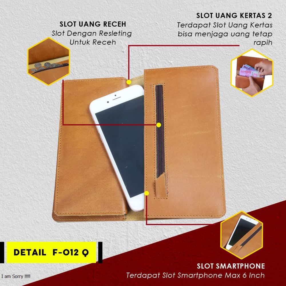 Dompet pria wanita unisex 21 card slot bahan 100% KULIT SAPI ASLI  kualitas eksport F012 Q terlaris