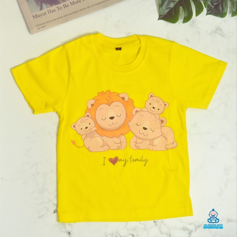 Kaos T-Shirt Baju Anak Laki Laki Perempuan Unisex Family Shirt Model Lion Family