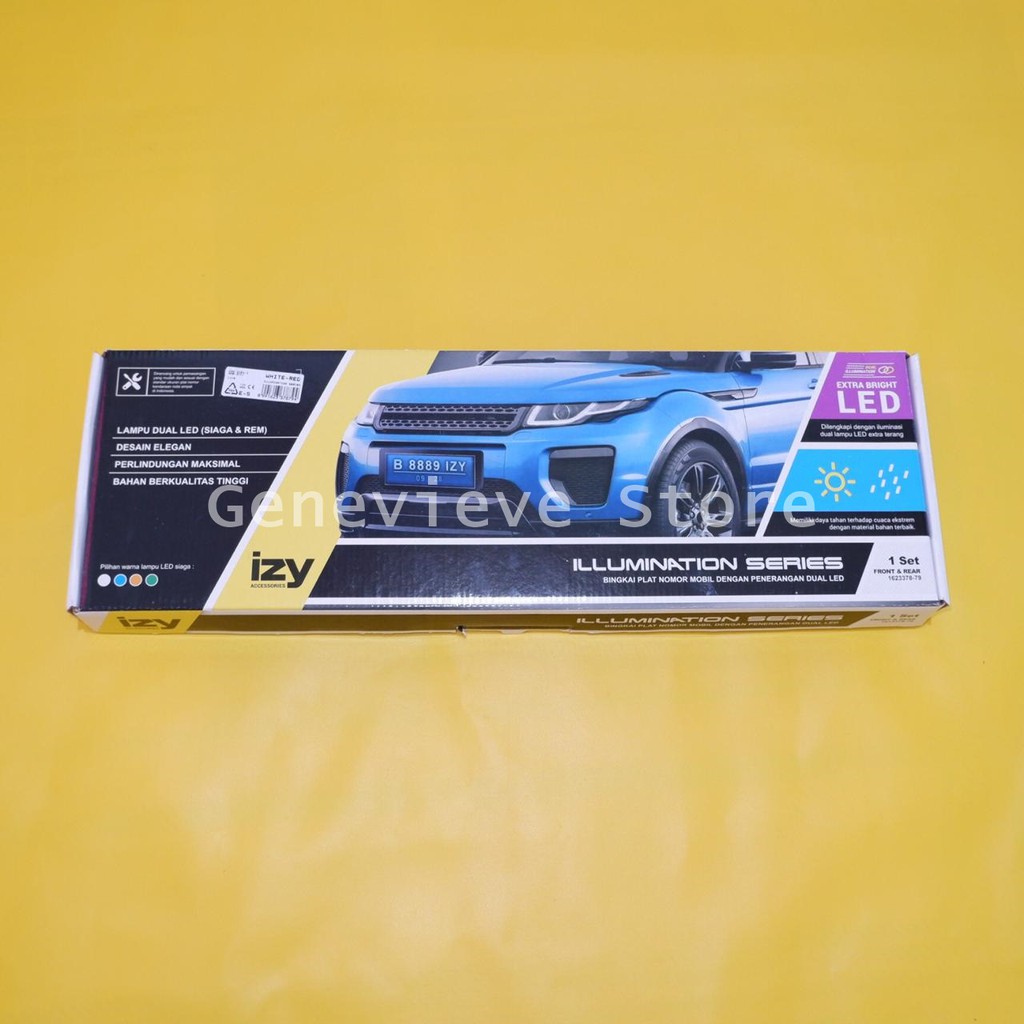 COVER PLAT NOMOR MOBIL AKRILIK IZY LAMPU LED 46CM. TATAKN PLAT IZY LAMPU. DUDUKAN PLAT NOMOR MOBIL