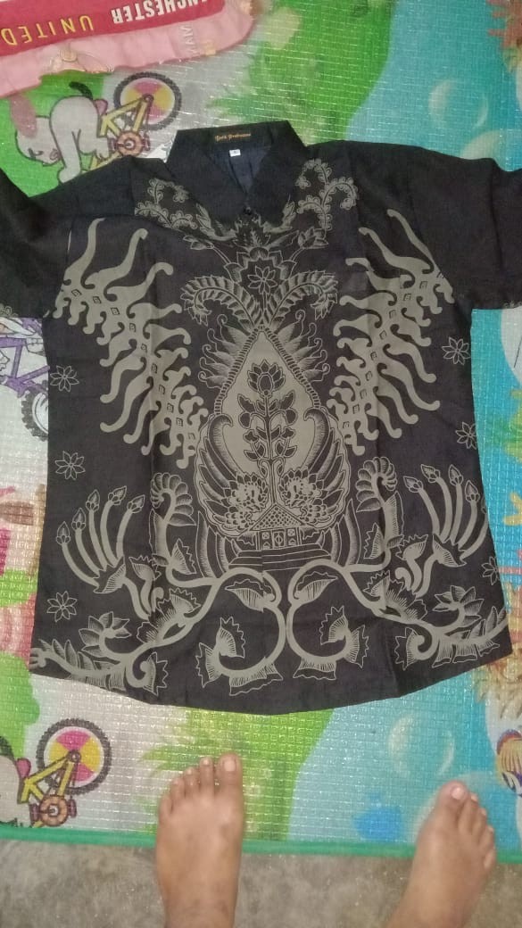 Gunungan Kemeja Batik Pria Lengan Panjang Slimfit Katun Printing Hem Baju Atasan Kantor Modern