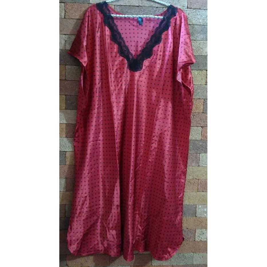 Daster Jumbo Satin Sutra LD 160 cm Saten Piyama Baju Tidur Sleepwear