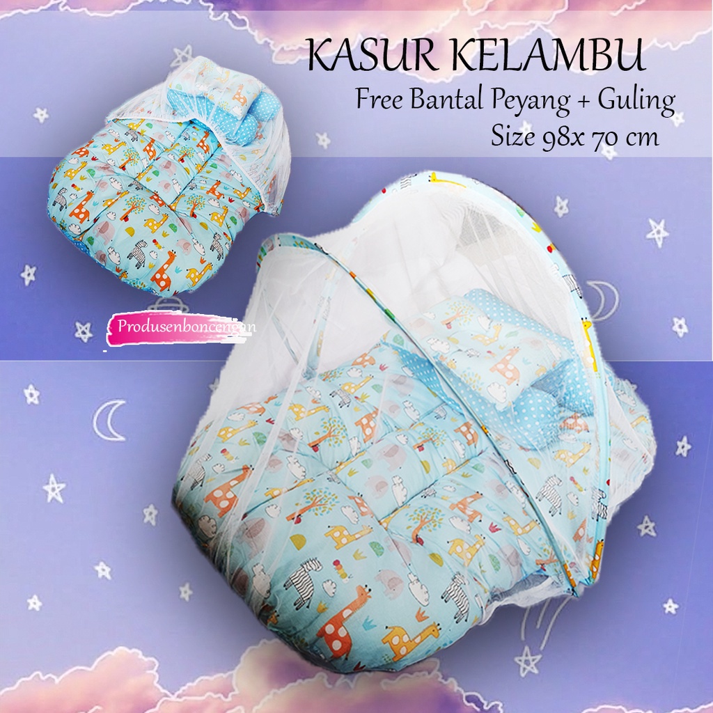 Kasur Bayi Kelambu FREE Bantal Guling Lipat Kelambu