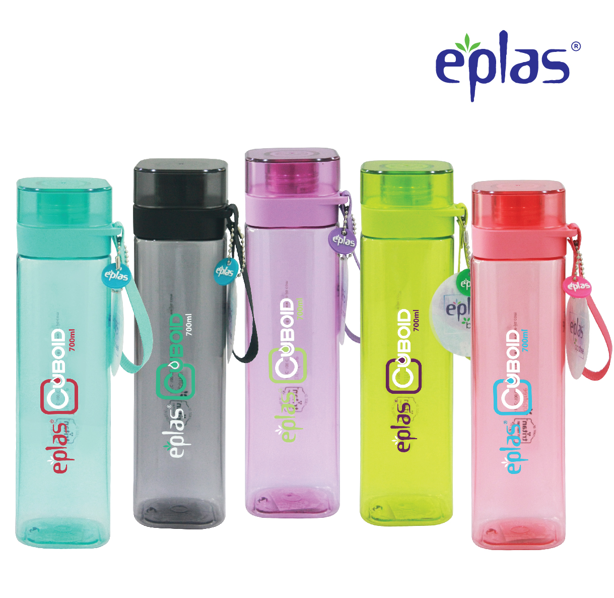 EPLAS Sport Water Bottle (700ml), Square Bottle,  Water Tumbler, Botol Air, BPA Free, Tritan