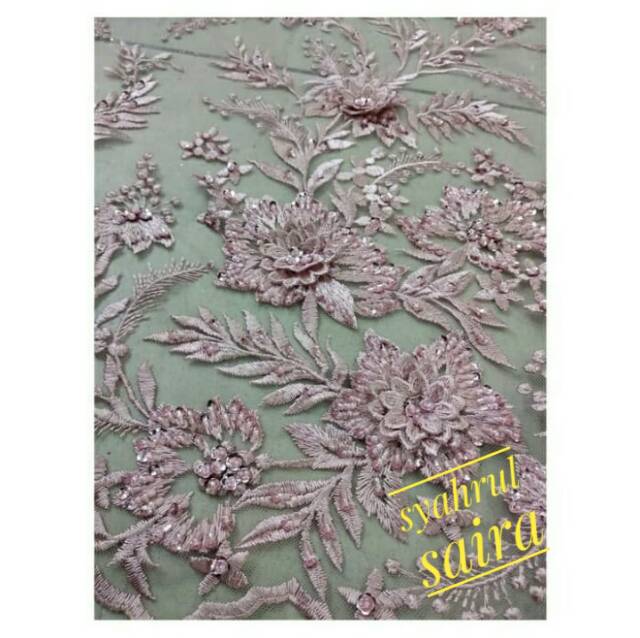 Bahan Kain Kebaya Terbaru Kain Tile Payet Full Jahit Tangan Tile Payet Motif Tangkai Shopee Indonesia