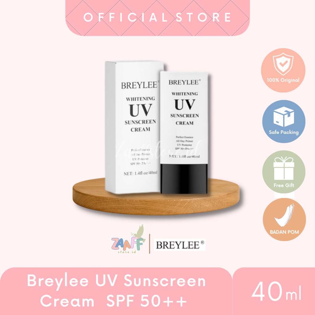 【BPOM】BREYLEE UV Sunscreen Cream Whitening Krim Tabir Surya SPF 50++ Pelindung Wajah dari Sinar Matahari whitening Anti-Aging 1.4floz/40ml