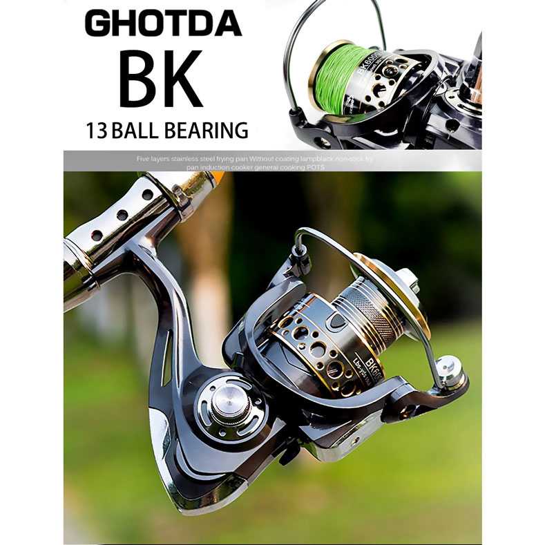 Reel Pancing Spinning Fishing 5.2:1 GHOTDA BK2000 BB 13 / Reel Pancing Murah Kuat Gulungan Pancing Kuat Original Berkualitas Gulungan Senar Joran / Rell Pancing Murah Reell Pancing Ikan / Perlengkapan Memancing / Fishing Reel Bahan Kualitas Mancing Laut