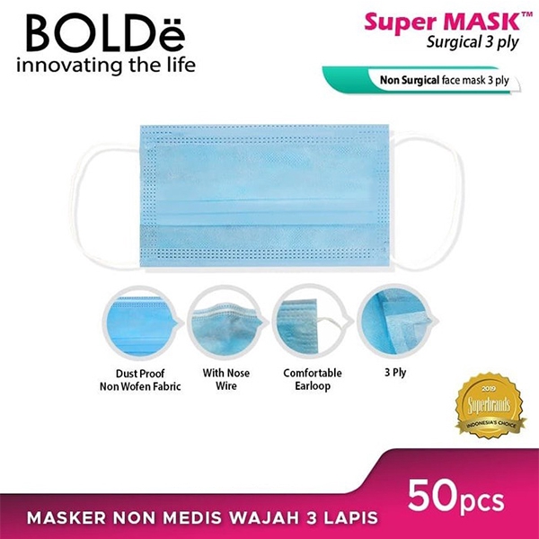 Masker Wajah Non-Medis 3 Ply Menyaring Udara Saat Bernafas