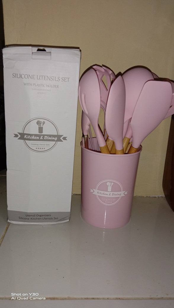 Tu88 Alat Masak Set 12 Pcs Spatula Masak Sutil Sendok Masak Silicone Kitchen Utensils Set - Spcut