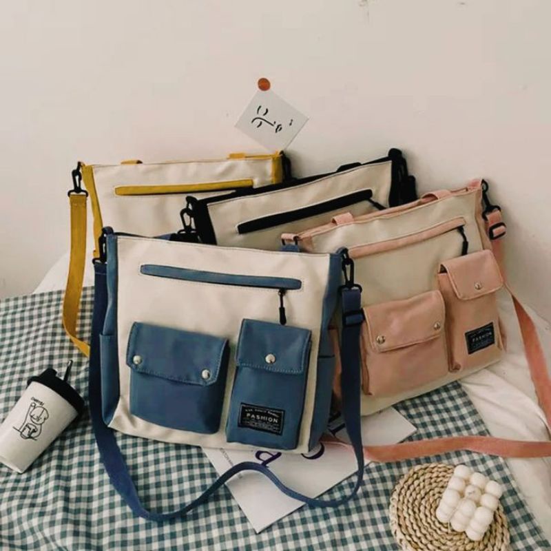 TAS TOTE BAG WANITA BISA SELEMPANG KOREAN STYLE HANFENG