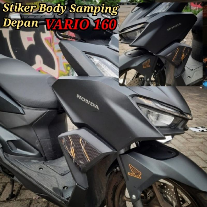 Stiker Sticker carbon sayap Body Samping Depan VARIO 160