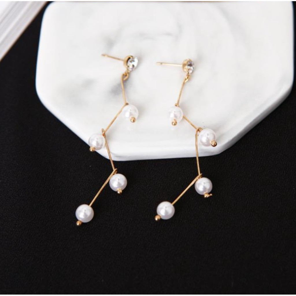 Anting B276 ZIGZAG Korea Fashion Women Diamond Earring Giwang Aksesoris Cewe