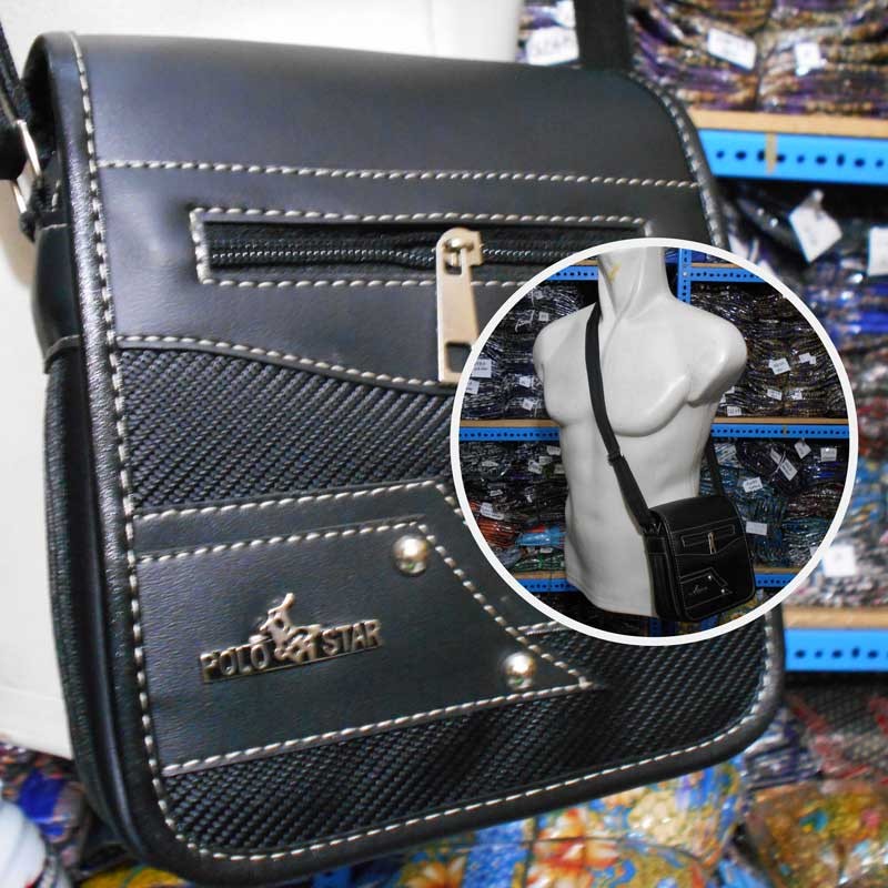 Tas Pria Tas Slempang polostar warna hitam ukuran kecil A0512
