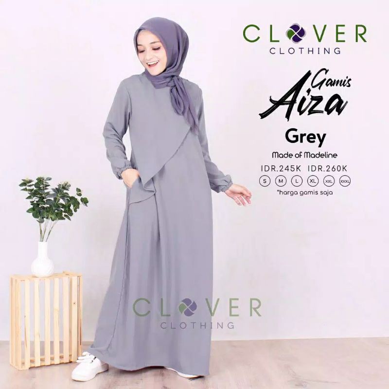 Gamis Busui Samping - Gamis Aiza Ori By Clover Clothing - Dress Busui Premium - Gamis Polos