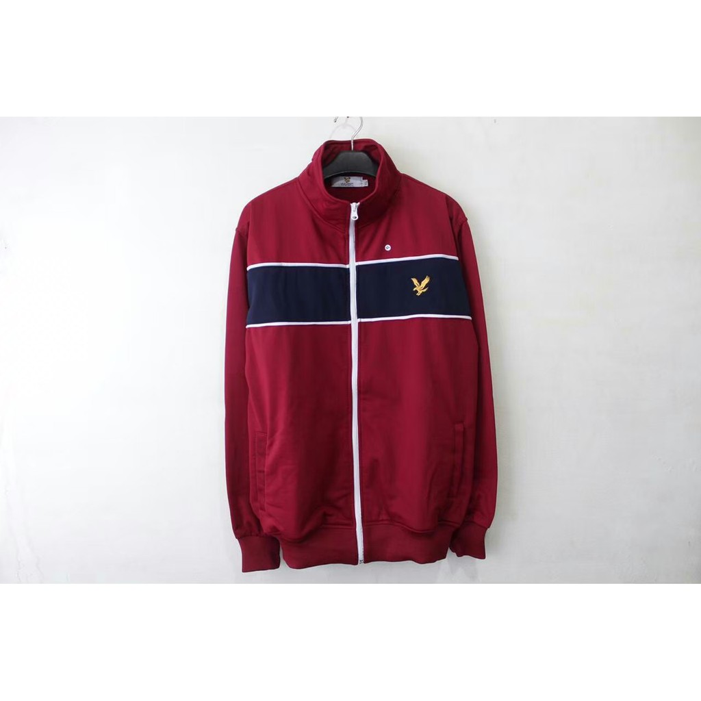 JAKET TRACKTOP CASUAL PREMIUM MURAH LYLE & SCOTT MAROON NAVY LIMITED EDITION