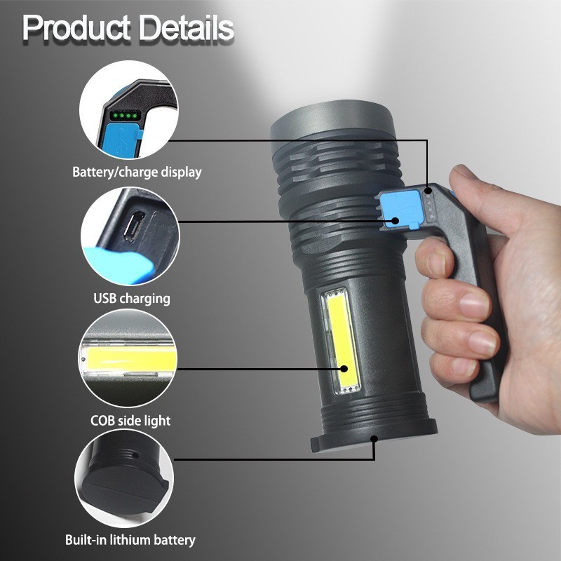 [ASS] Lampu LED Sensor Gerak/Senter gagang led/Senter 4 mata les