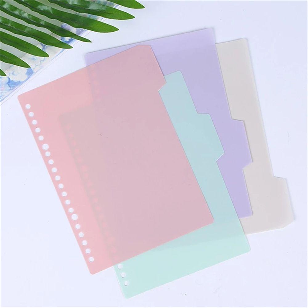 Sekat Indeks Binder Agustinina 4Pcs/set Alat Tulis Bookmark Diary Coil Book B5 A5 A4 Halaman Pemisah Notebook