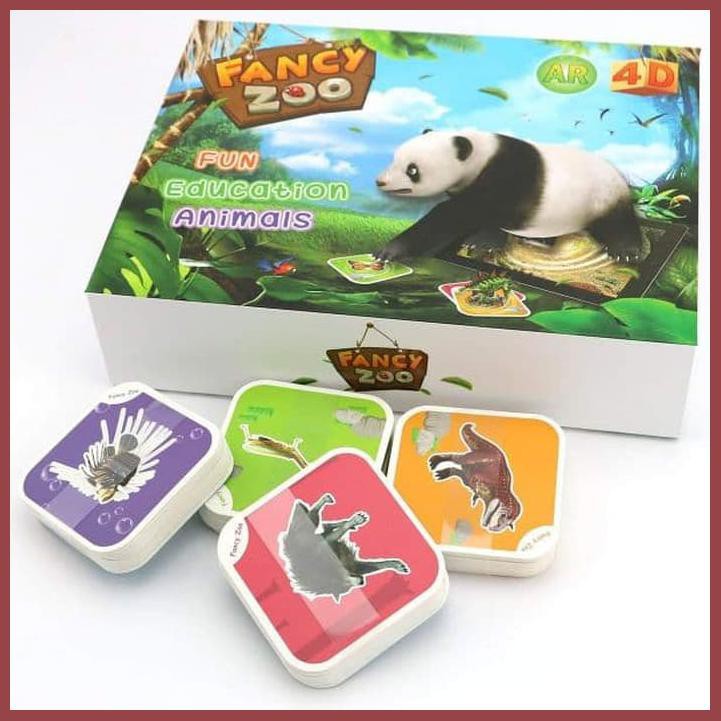FLASH CARD FANCY ZOO 4D ISI 68 KARTU / MAINAN EDUKASI