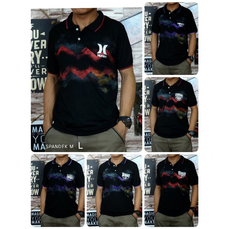 Murah Kaos Distro Pria Polos Kerah Kancing Polkadot Rose Pocket Kaos Distro Kaos Cowok Murah Keren