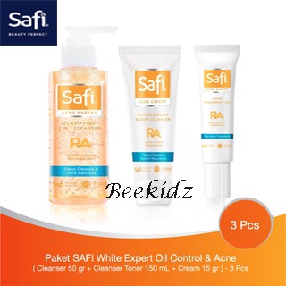 Paket Safi White Expert Oil Control and Anti Acne Lengkap (Facial Cleanser Kecil 50ml) - Skincare