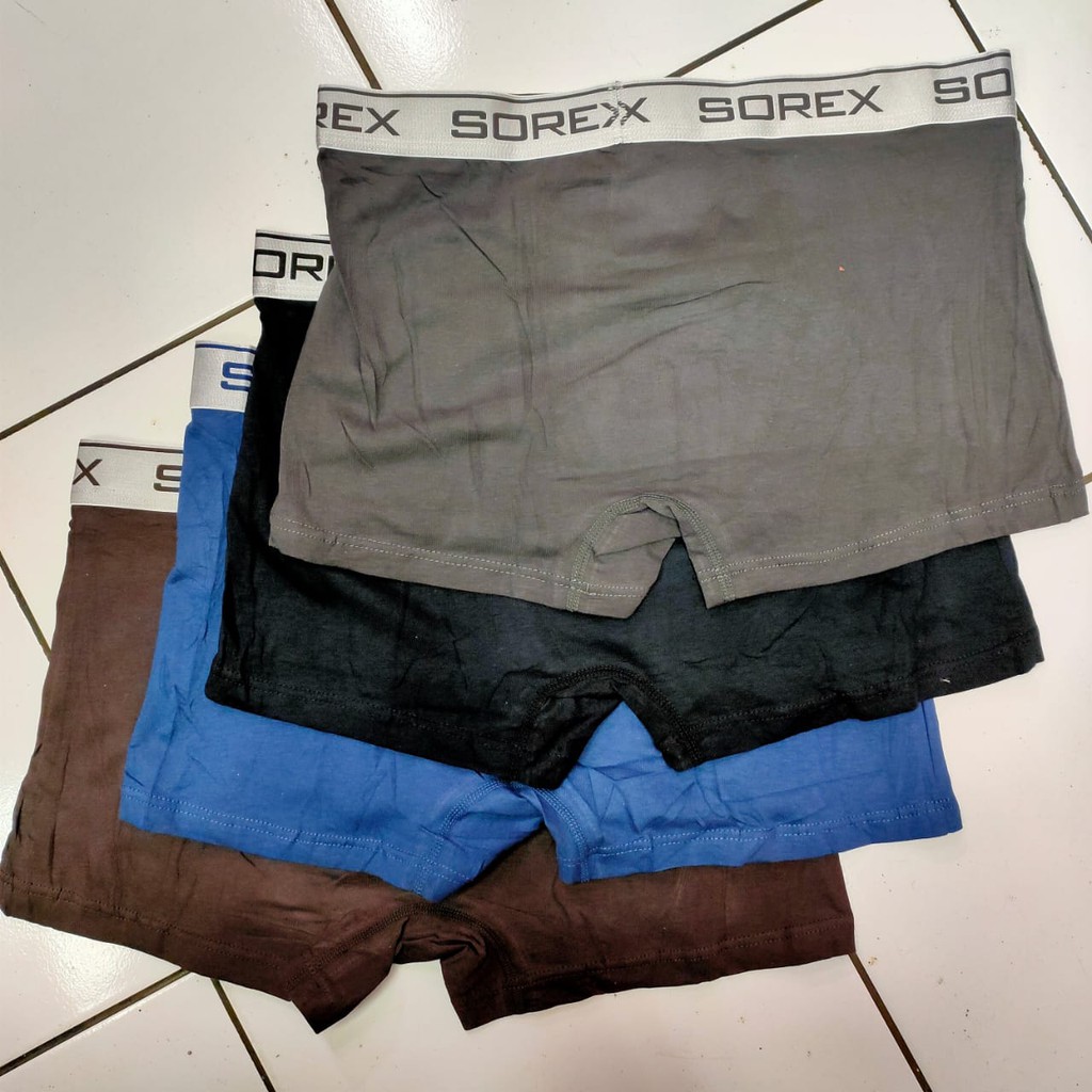 Boxer Pria Sorex M3902 Berbahan Katun Lembut dan Lentur dengan Karet Pinggang Tidak Berulir