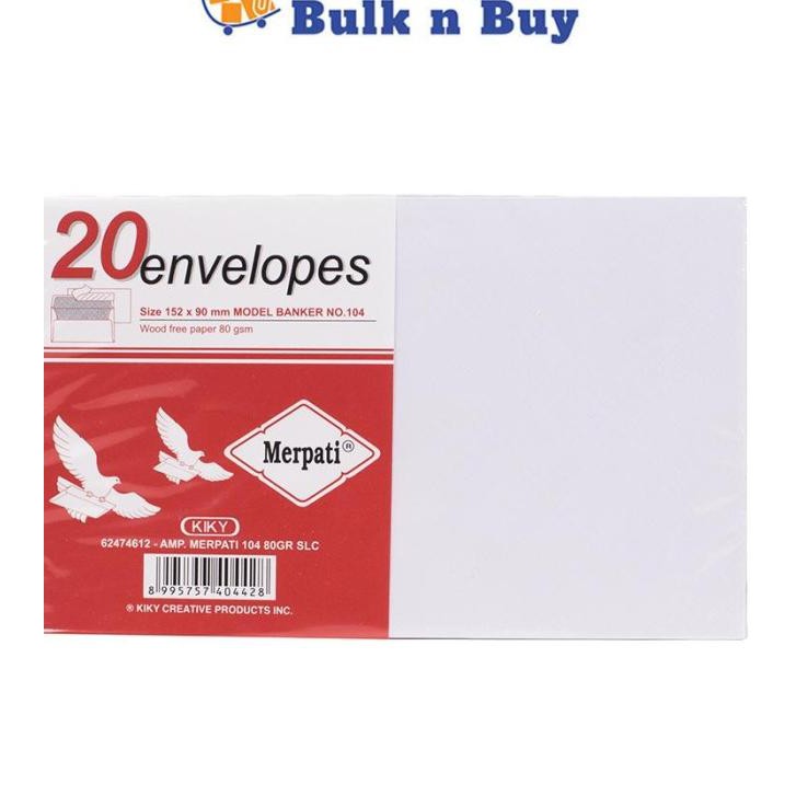 

Stok Baru-889 AMPLOP MERPATI 104-80 SLC ISI 20 1 PAK = 5 SET