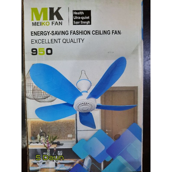 Mk Helifan Mk950 Kipas Angin Gantung 25 Watt 5 Baling-Baling Kipas Excellent Quality