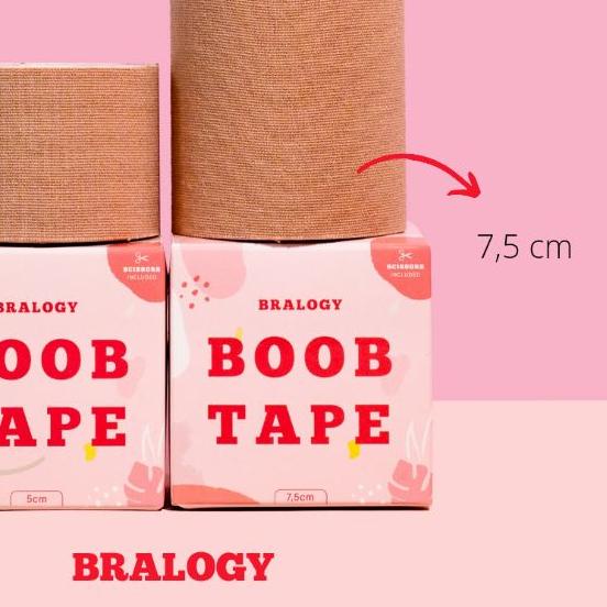 ♣ Bralogy - Bra Tape / Boob Tape / Body Tape 5m x 7.5cm - FREE GUNTING & NIPPLE COVER ֍