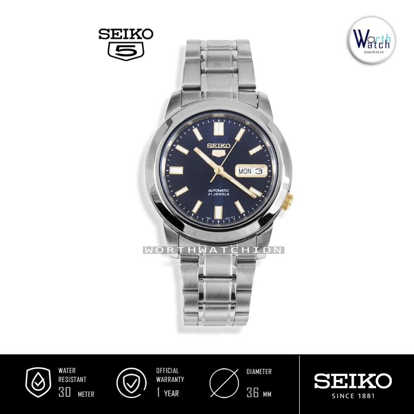 Jam Tangan Pria Otomatis Seiko 5 Man Automatic Blue Dial Stainless Steel Original SNKK-11-K1