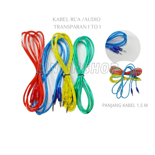 Kabel Aux Audio/ Transparan/ kabel audio 1 To 1 panjang 1.5M