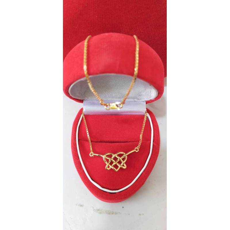 kalung ikatan cinta,buat dewasa dan remaja,perak asli cap 925,pjg 40 cm,rose gold