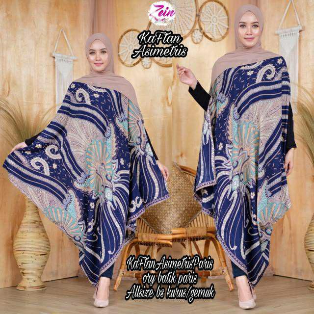 Kaftaen Asimetris Motif Batik Exclusive ; Katun Batik Paris Ori Solo Halus Jatuh Berkualitas