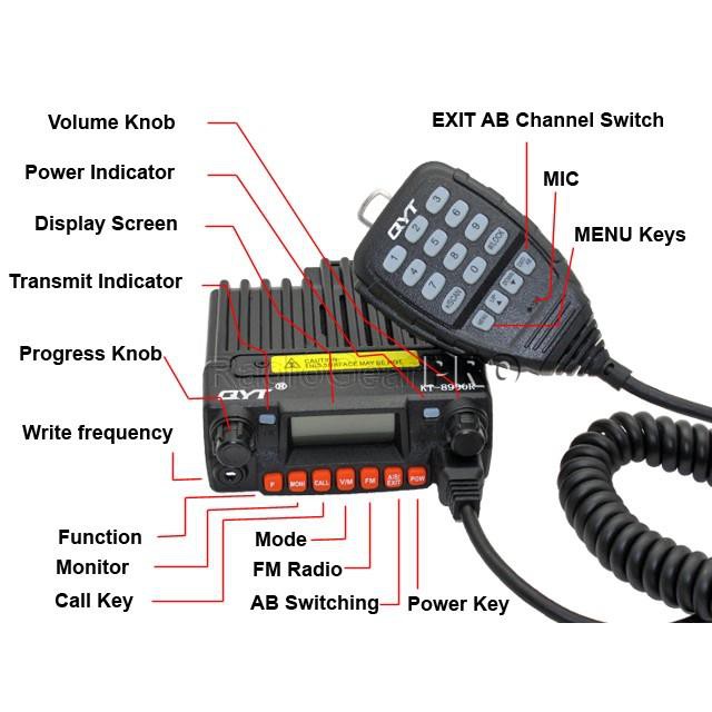 AKN88 - Radio Rig QYT KT-8900R Mini Transceiver Tri-band Mobile Radio