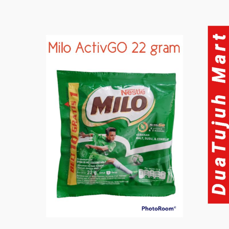 Milo ActivGo 22 gram  Renceng isi 11