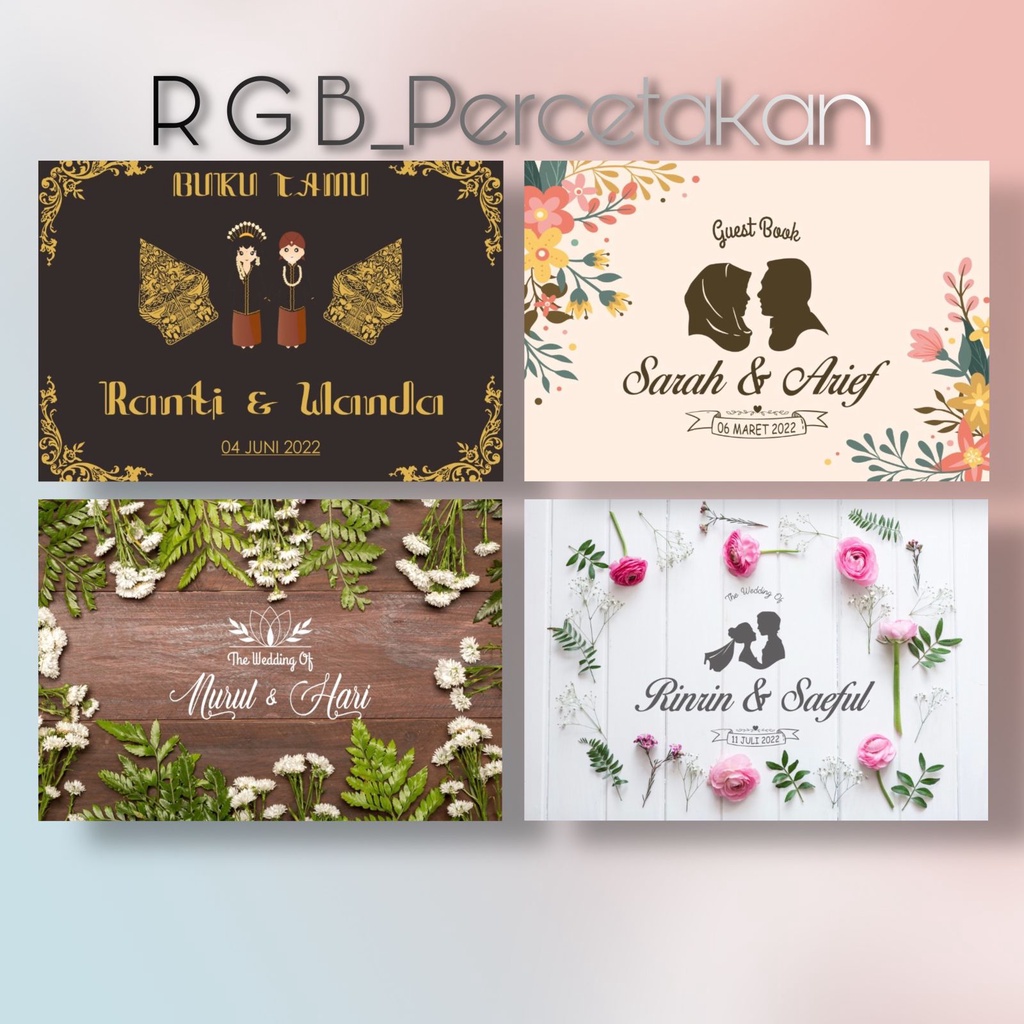 Jual Buku Tamu Pernikahan Custom Nama Wedding Guest Book Hardcover Shopee Indonesia 5597