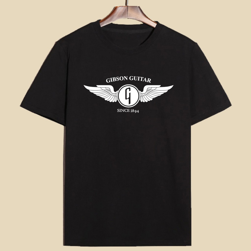 Kaos T Shirt Pria Dengan Bahan Katun Dan Gambar Motif Gitar Musik
