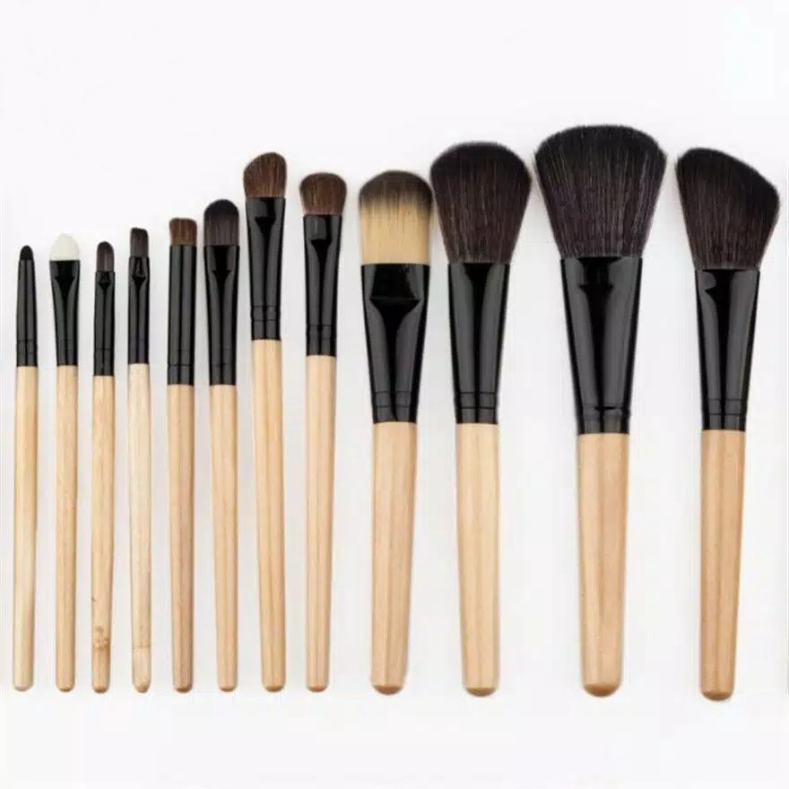 Makeup Brush 24 Set - Kuas Make up Set 24 pcs wooden handle F001