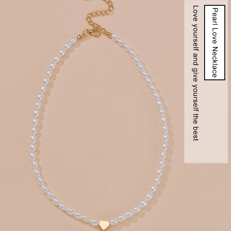 Fashion Korea Kalung Mutiara Cinta Panjang Asli Perhiasan Untuk Wanita Pearl Necklace- olo