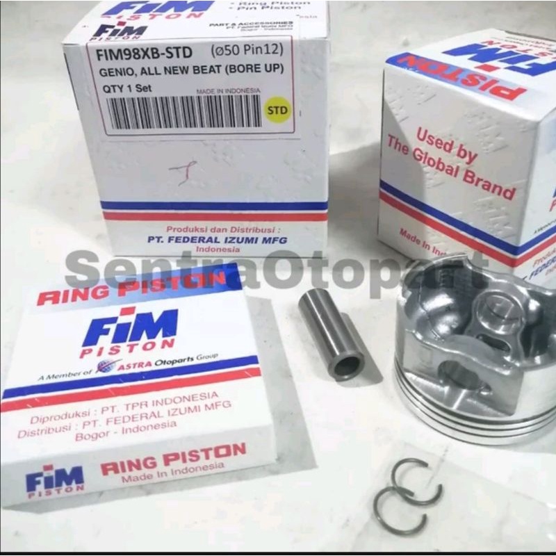 Piston seher kit bore up beat fi led genio tipe xb oversize Standar 0 fim