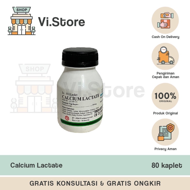 CALCIUM LACTATE PIM 500 MG BOTOL 80 KAPLET