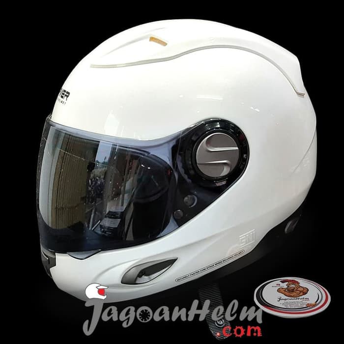 OFC CARGLOSS HELM FORMER SUPER VENT A WHITE SINGLE VISOR SMOKE