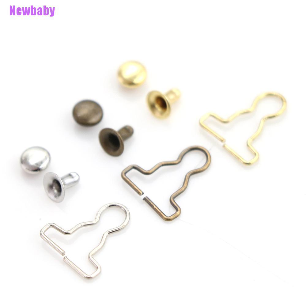 (Newbaby) 20pcs / Set Buckle Metal Mini 9mm Untuk Aksesoris Pakaian Boneka BJD 1 / 6 DIY